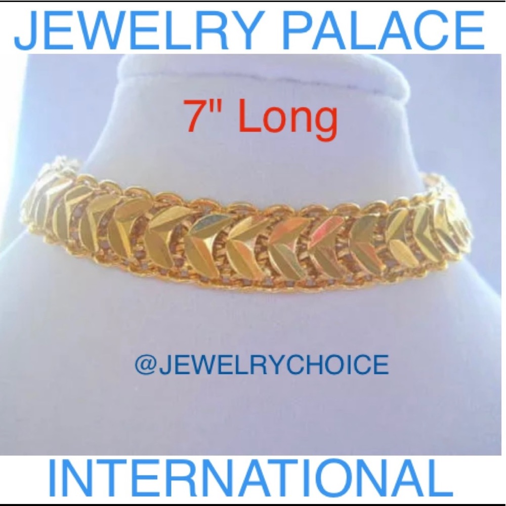 🆕14K Gold Filled Scallop Diamond-Cut Bracelet.
